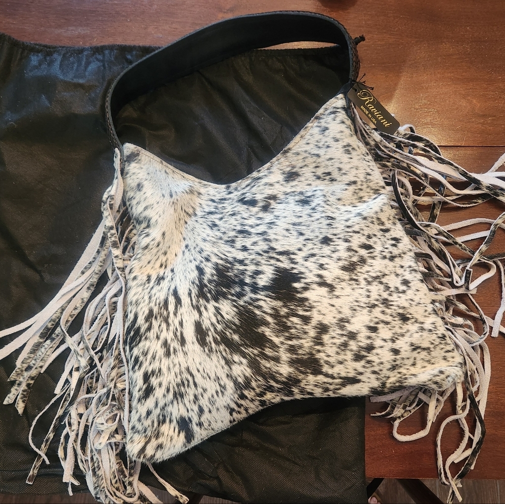 Raviani cowhide fringe purse - NEW